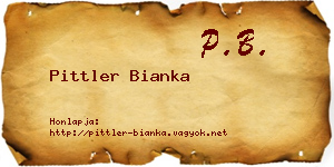Pittler Bianka névjegykártya
